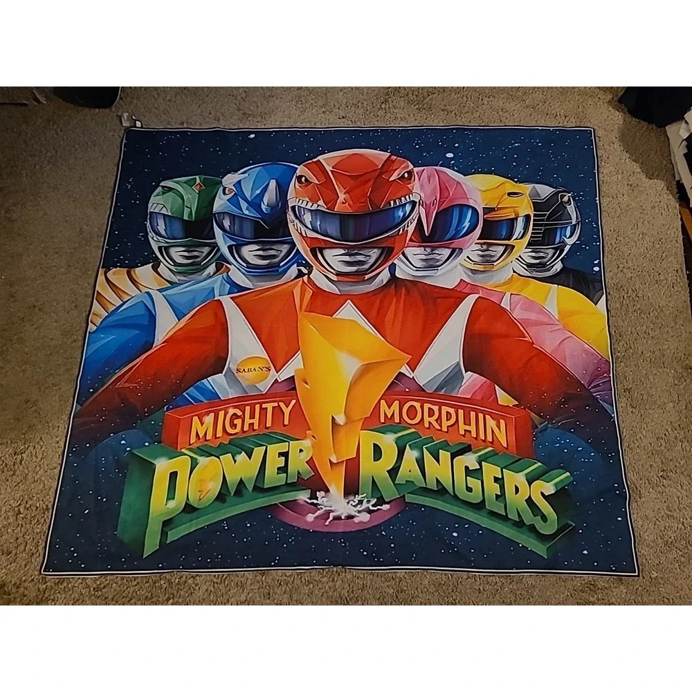 Mighty Morphin Power Rangers Wall Art Tapestry Fabric Poster, 90's Theme 60x50